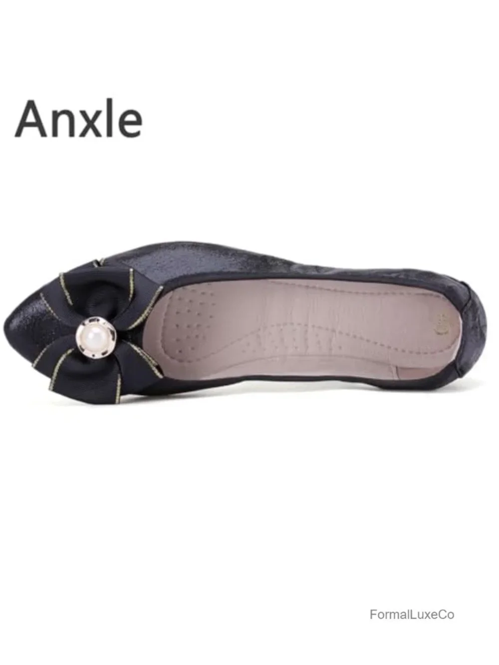 Foldable Ballet Flats Bling Rhinestone Pointed Toe Slip On Walk Work Loafers